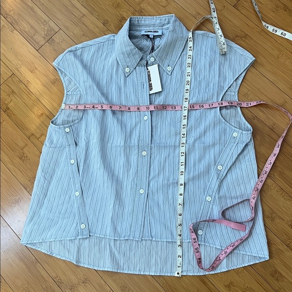 NWT Saint Art Perth Pinstripe blouse M - Picture 8 of 10